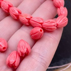 Бусина цветок розовый 9 мм