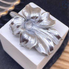 Бусина цветок серый 45 мм