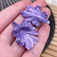 Бусина цветок сиреневый №1 32 мм