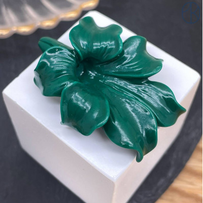 Бусина цветок темно-зеленый 45 мм