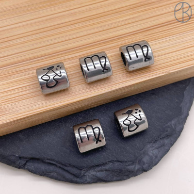 Бусина Дева сталь, цвет серебро 9 мм