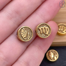 Бусина Дева сталь, цвет золото 10 мм