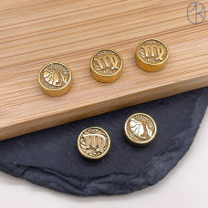 Бусина Дева сталь, цвет золото 10 мм