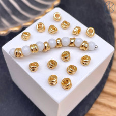 Бусина двойная, цвет золото 8 мм 