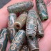 Бусина Дзи 11 глаз серо-зеленый бочонок 30х11 мм