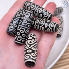 Бусина Дзи 36 глаз черно-белый 40х14 мм 
