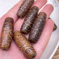 Бусина Дзи 36 глаз серо-коричневый 40х14 мм 