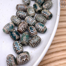 Бусина Дзи 5 глаз серо-зеленый шар уп. 5шт 14х10 мм