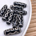 Бусина Дзи 6 глаз черно-белый бочонок №1 30х10 мм