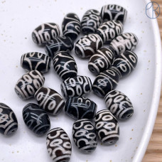 Бусина Дзи 7 глаз черно-белый шар уп. 5шт 14х10 мм