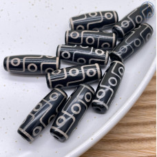 Бусина Дзи 9 глаз черно-белый 30х11 мм 