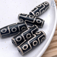 Бусина Дзи 9 глаз черно-белый 40х14 мм 