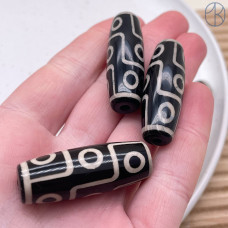Бусина Дзи 9 глаз черно-белый 40х14 мм 