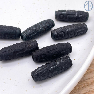 Бусина Дзи 9 глаз со старинным эффектом №1 30х11 мм 