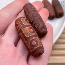 Бусина Дзи 9 глаз со старинным эффектом №1 40х14 мм 