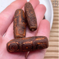 Бусина Дзи 9 глаз со старинным эффектом 40х14 мм 