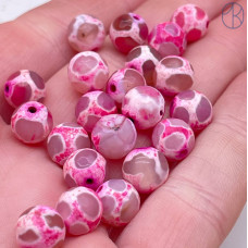 Бусина Дзи Черепаха розовый шар уп. 5шт 10 мм