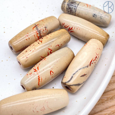 Бусина Дзи Дракон со старинным эффектом 40х14 мм