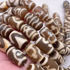 Бусина Дзи нить микс бочонок 21х14 мм