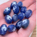 Бусина Дзи Паук сине-белый бочонок уп. 5шт 14х10 мм