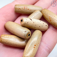 Бусина Дзи Пхурба (Пурба) светло-коричневый бочонок 30х11 мм 