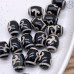 Бусина Дзи Руи черно-белый бочонок уп. 5шт 14х10 мм