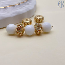 Бусина эллипс, цвет золото 11х7 мм 