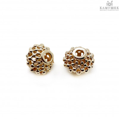 Бусина эллипс, цвет золото 9х7 мм