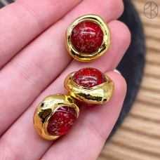 Бусина фриформ акрил №1, цвет золото ~ 15 мм