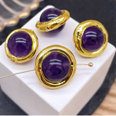 Бусина фриформ акрил №2, цвет золото ~ 15 мм