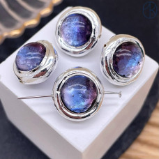 Бусина фриформ акрил, цвет серебро ~ 15 мм