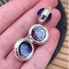 Бусина фриформ акрил, цвет серебро ~ 15 мм