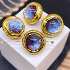 Бусина фриформ акрил, цвет золото ~ 15 мм