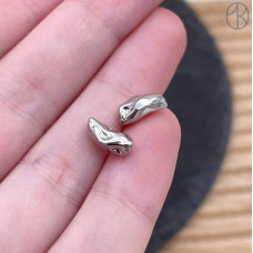 Бусина фриформ, цвет серебро 10х4 мм 