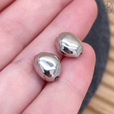 Бусина фриформ, цвет серебро 10х8 мм