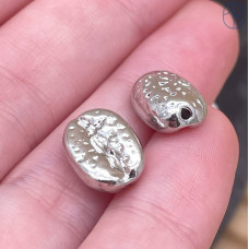 Бусина фриформ, цвет серебро 11 мм 