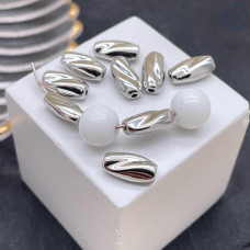 Бусина фриформ, цвет серебро 11х5 мм