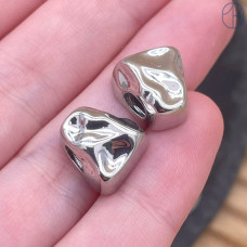 Бусина фриформ, цвет серебро 12 мм