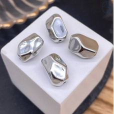 Бусина фриформ, цвет серебро 14 мм 