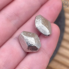 Бусина фриформ, цвет серебро 14 мм 