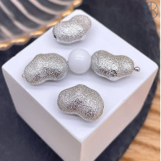 Бусина фриформ, цвет серебро 15х10 мм