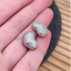 Бусина фриформ, цвет серебро 15х10 мм