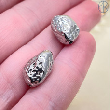 Бусина фриформ, цвет серебро 15х10 мм