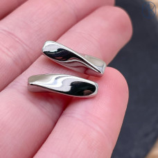 Бусина фриформ, цвет серебро 16х5 мм