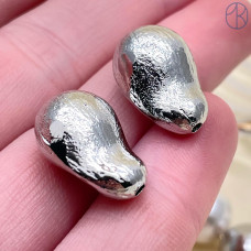 Бусина фриформ, цвет серебро 18х11 мм 