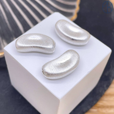 Бусина фриформ, цвет серебро 19 мм