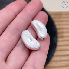 Бусина фриформ, цвет серебро 19 мм