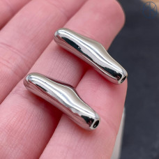 Бусина фриформ, цвет серебро 23х8 мм