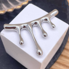 Бусина фриформ, цвет серебро 45х6 мм 