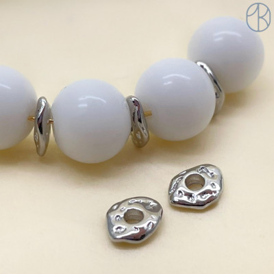 Бусина фриформ, цвет серебро 5х1 мм 